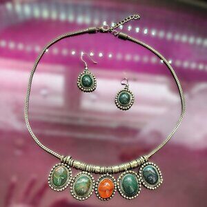 Vintage Bohemian Necklace & Earring Set